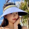 Anti-UV Woman Sun Hat Colorful Dot Visor Cap Peaked Hat Empty Top Cap  Holiday