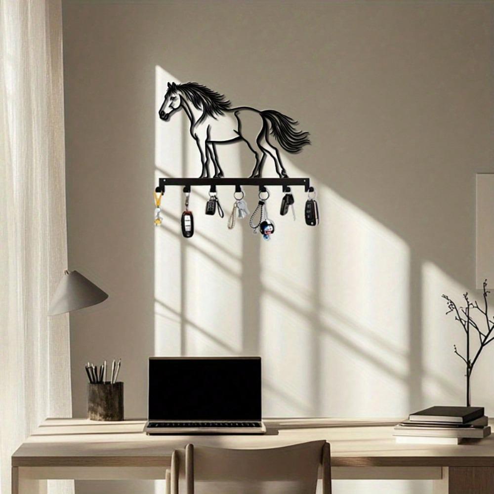 Equestrian Key Hook Wall Rack 7 Hooks Rustproof Horse Shoe Home Decor