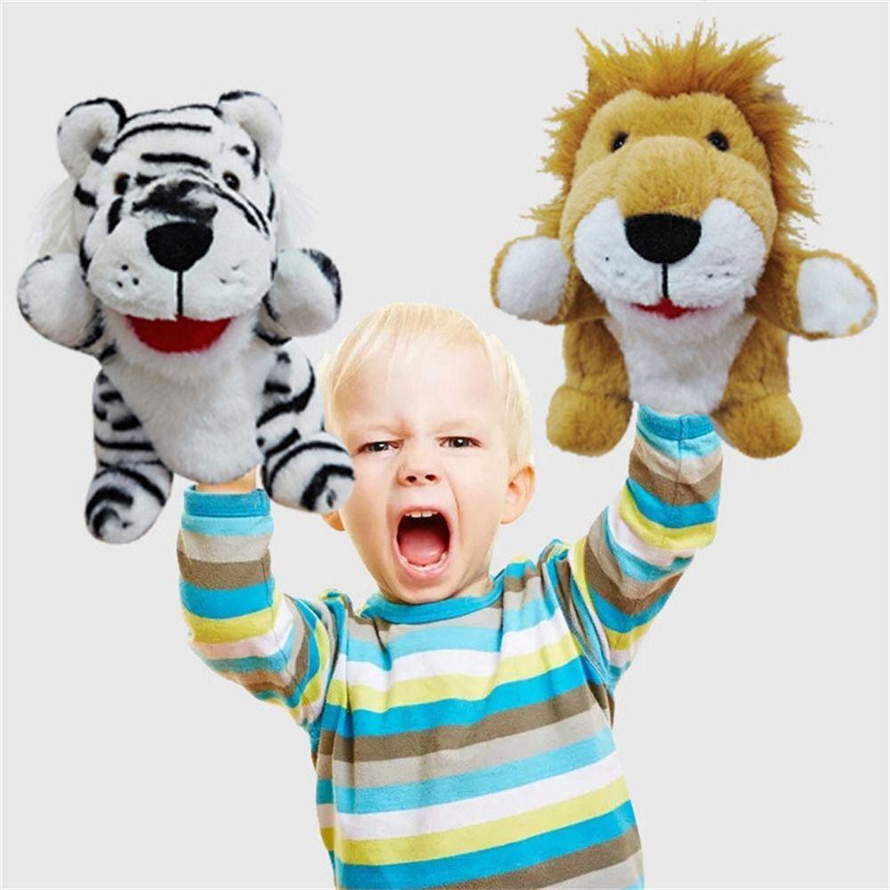 Movable Mouth Plush Hand Doll Elephant Lion Animal Hand Puppets Kids Toy   Imaginative Play