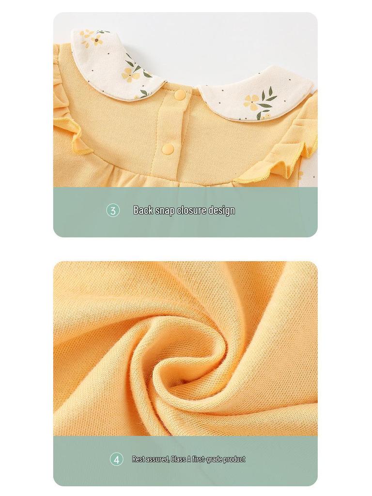 Entzückendes langärmeliges Baby-Baumwollkleid für Mädchen - Koreanische Frühlings-/Herbstmode