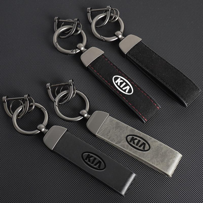 Leather Car Styling Keychain Ring For Kia Rio Picanto Sportage Niro Morning Ceed ProCeed Stonic KN Car Decoration Accessories Rpfkn11
