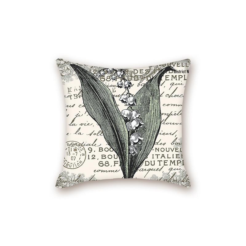 Retro Stamp Series Decorative Sofa & Bedside Lumbar Pillowcase