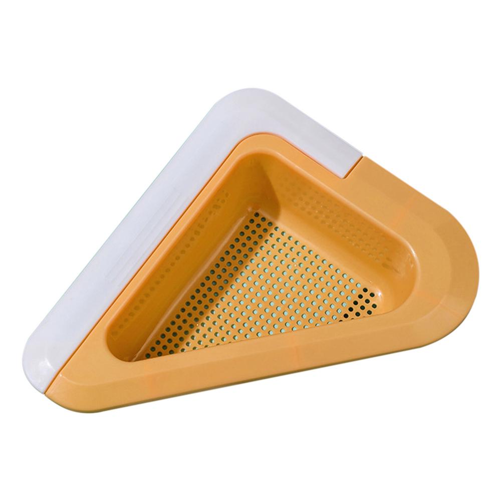 

Треугольная корзина для слива кухонной раковины, сито для мойки, плотно прилегающая мойка, легко моется, инструменты для чистки кухни жёлтый