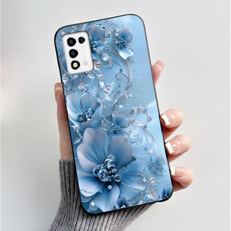 Phone Case For ZTE Libero 5G III A202ZT / Libero 5G II A103ZT Casing Fashion Butterfly Flower Black Soft TPU Case Silicone Cover