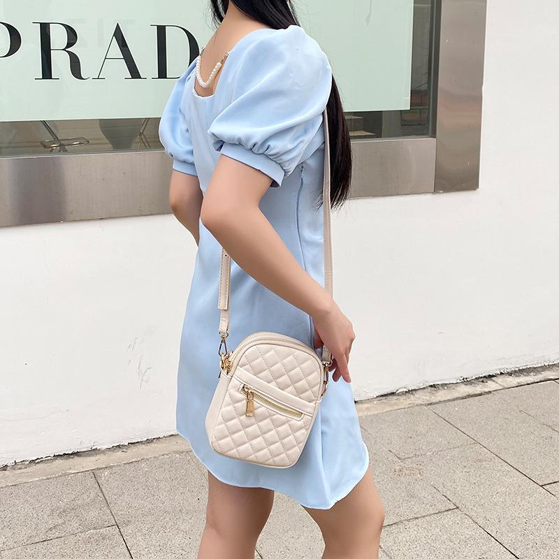 Fashion Women Small Square Bag Rhombic Lattice Mobile Phone Bag Versatile Portable Female Shoulder Bags Mini Small Crossbody Bag