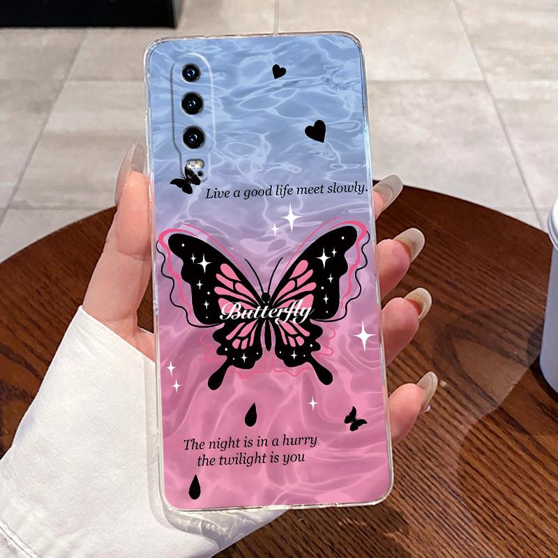Casing For Huawei P30 ELE-L29 L09 Case Huawei P30 Pro VOG-L29 L09 Cover Aesthetic Cute Cat Cartoon Transparent Silicone Bumper