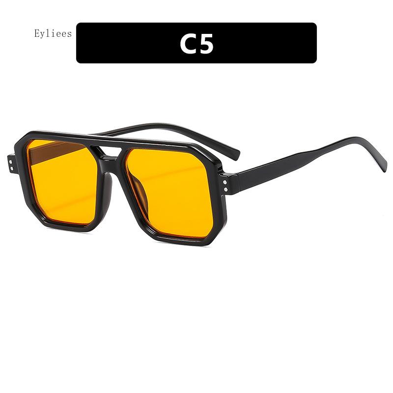 Trendy Square Steampunk Sunglasses Men Women Personality Double Beam Rivet Sports Candy Color Punk Beack Sun glasses for Women