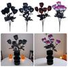 1PC Gothic Black Roses Simulated Black Rose Vintage Gothic Floral Arrangements Luxury Gothic Floral Decor 36cm