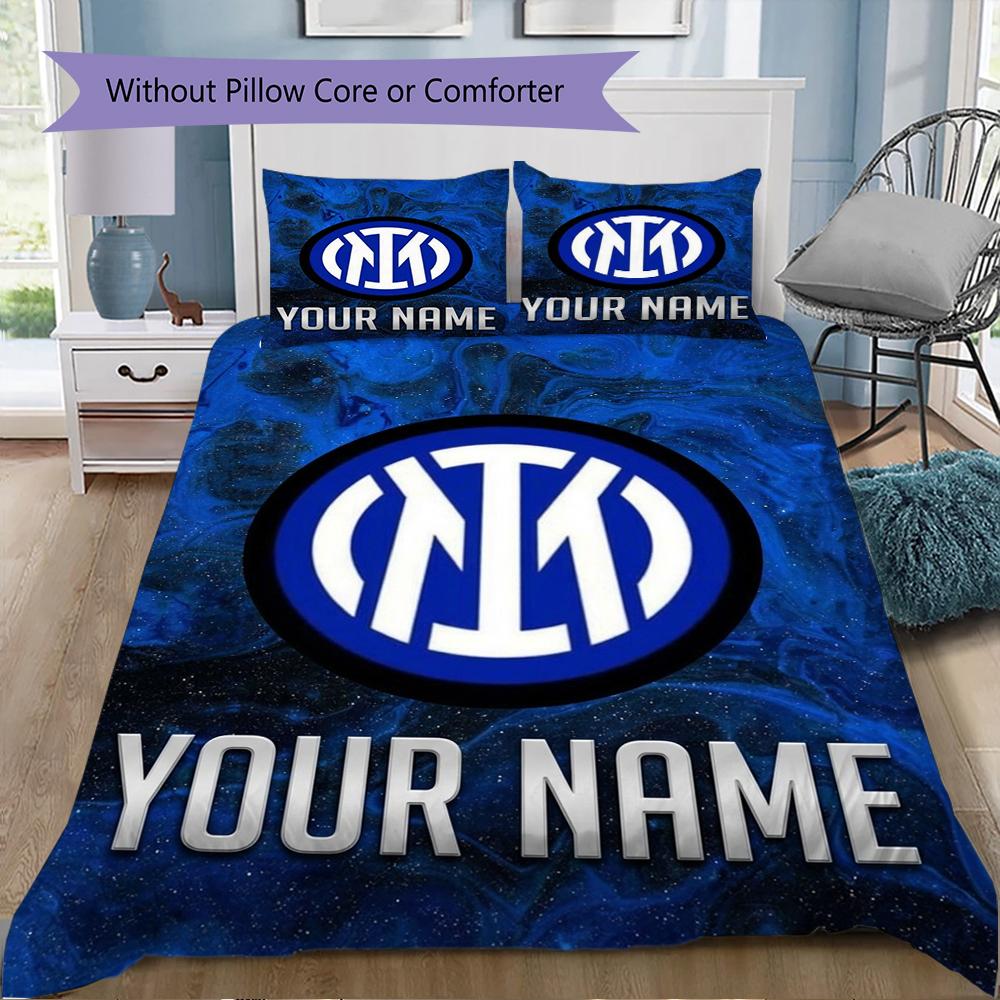 Biancheria da letto Inter Milano con nome personalizzato, Set piumone Copripiumone Federa Regalo di compleanno per la casa(1 * copripiumino + 2 * federa, senza nucleo)_xia