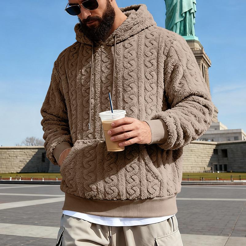 2025 Autumn and Winter New Style Simple Solid Color Fashionable Pocket Casual Versatile Hooded Sweatshirt