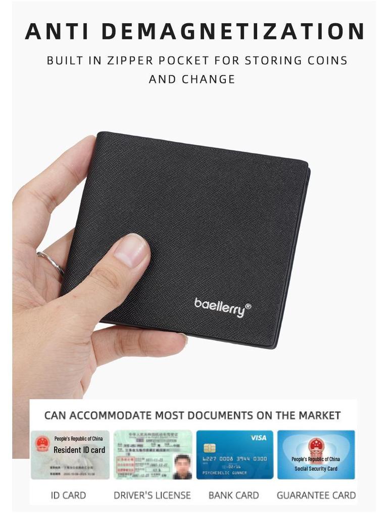 Unisex Cross-Border Frosted Leather Minimalist Card Holder Wallet