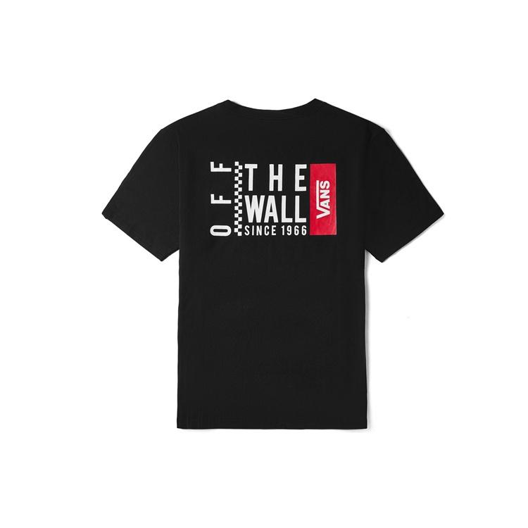 Men s Vans Logo Alphabet Printing Round Neck Short Sleeve Black VN0A4P4CBLK M