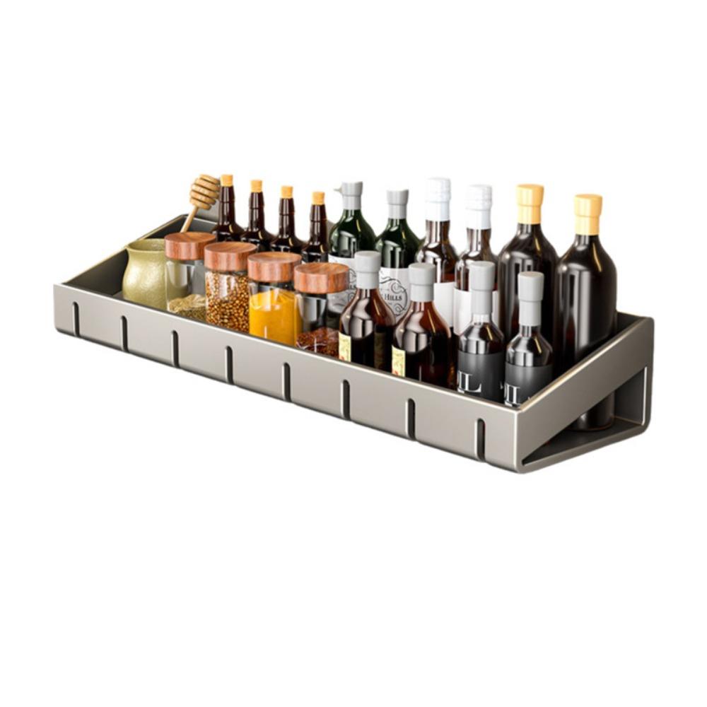 Wall Mounted Spice Storage Rack Non-Punching Condiment Rack  Bathroom