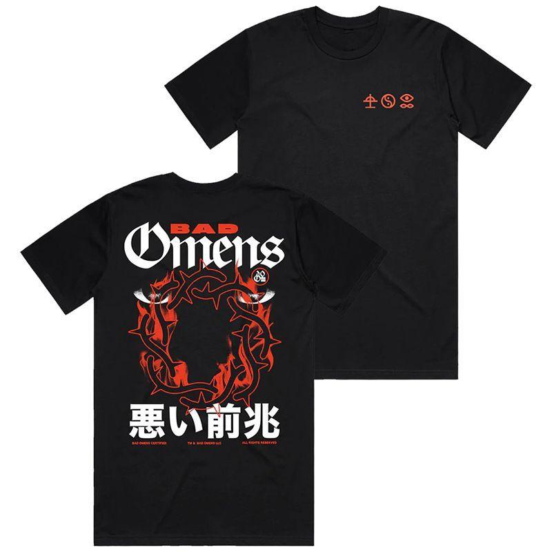 One Million Bad Bad Omens Metal Core Rock Zenekar Amerikai Retro Szabadidő Könnyen Nyomtatható Rövid Ujjú Póló Férfiaknak és Nőknek