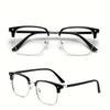 Anti Blue Light Glasses for Men and Women Retro Half Frame Eyebrow Glasses Frame Classic Flat Lens