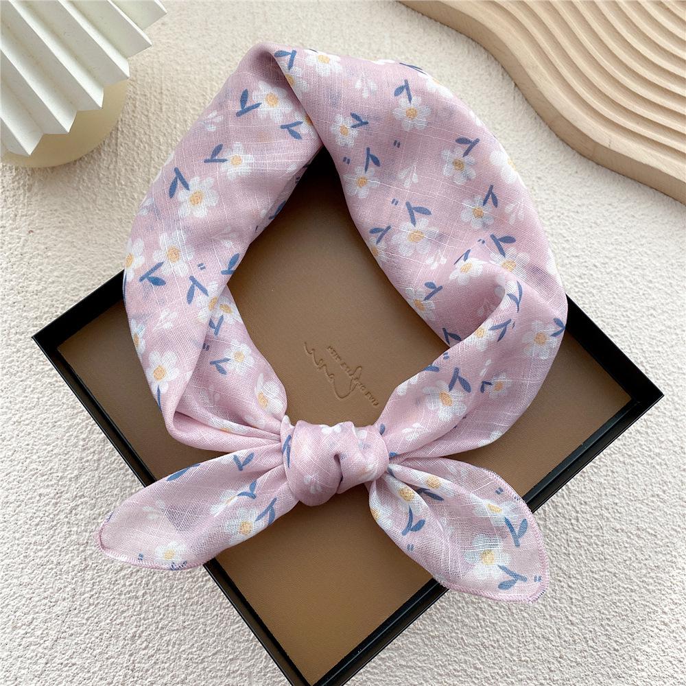 58 Bomull Lin Silke Firkantet Skjerf for Kvinner - Allsidig Mote Tilbehør for Vår, Sommer, Høst