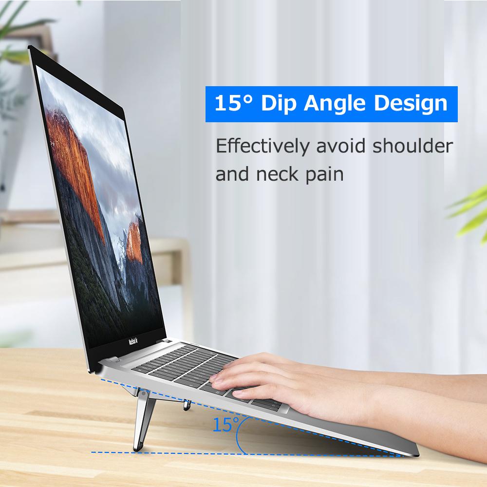 Portable   Type Laptop Stand Foldable Zinc Alloy Laptop Bracket Small Size Strong Bearing Efficient Heat Dissipation