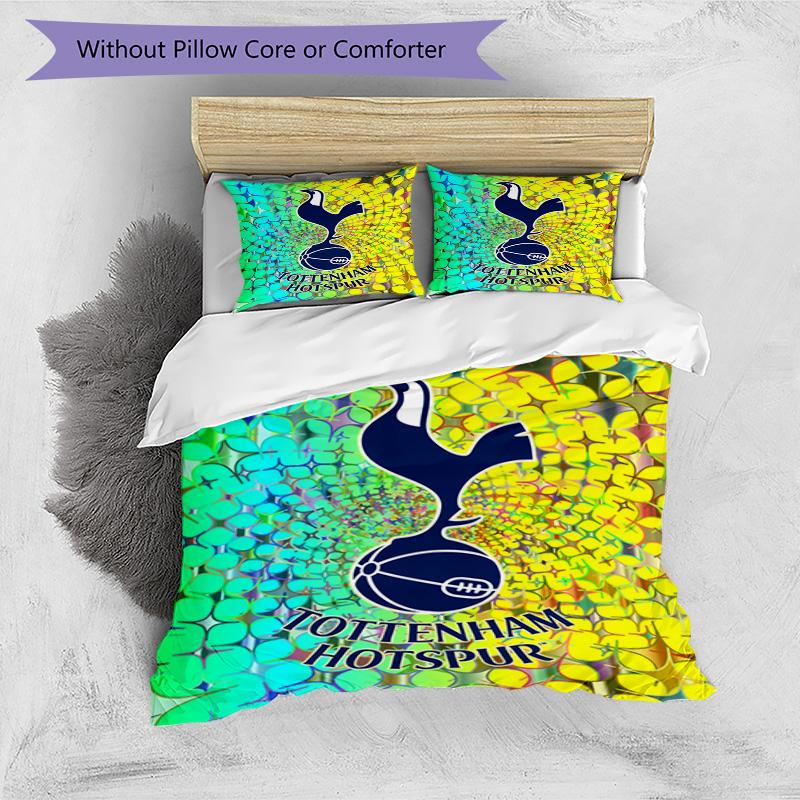 Tottenham Hotspur F.C Design Printed Pattern Duvet Cover Set – Includes 1 Duvet Cover and 2 Matching Pillowcases Bedroom Decor Christmas Gifts