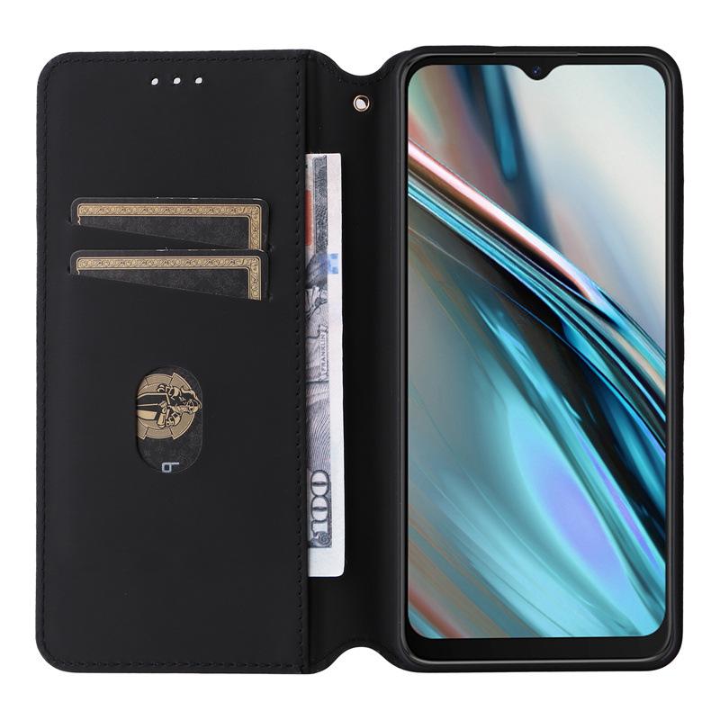 BLU View 5 Leather Phone Case with Card Slot and Magnetic Protective Cover