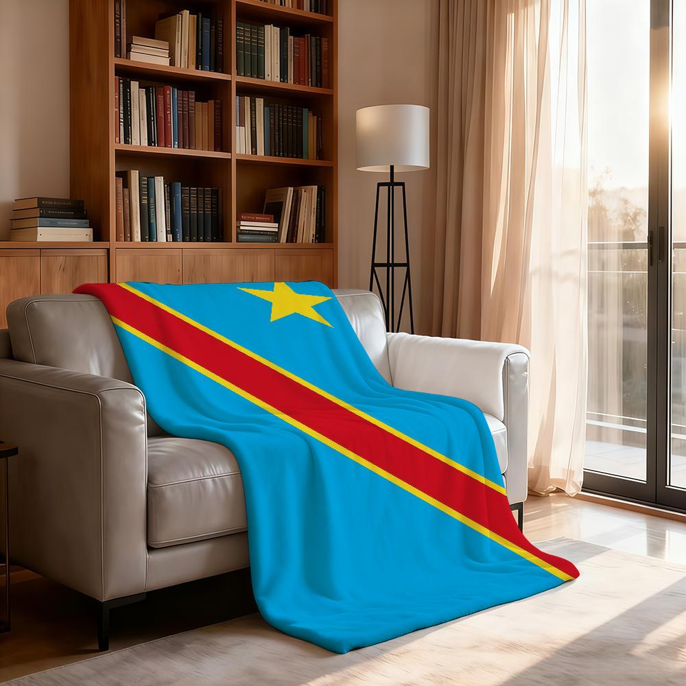 Nation Democratic Republic Congo Flag Blanket Soft Throw Blanket for Home Bedroom Sofa Picnic Travel Office Cover Blanket Gift