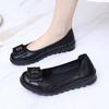 Middle-aged and old comfortable and versatile one-pedal round head flat-soled small leather shoes autumn new flat-soled single shoes women