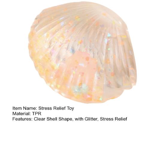 Clear Shell Squeeze Toy Stress Relief Glitter Stress Sugar Ball Sensory Toy Soft Decompression Fidget Toy Party Favors