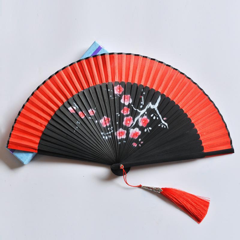 Red Dancing Fan: Classical Chinese Style Folding Fan, Easy-Open Hanfu Accessory