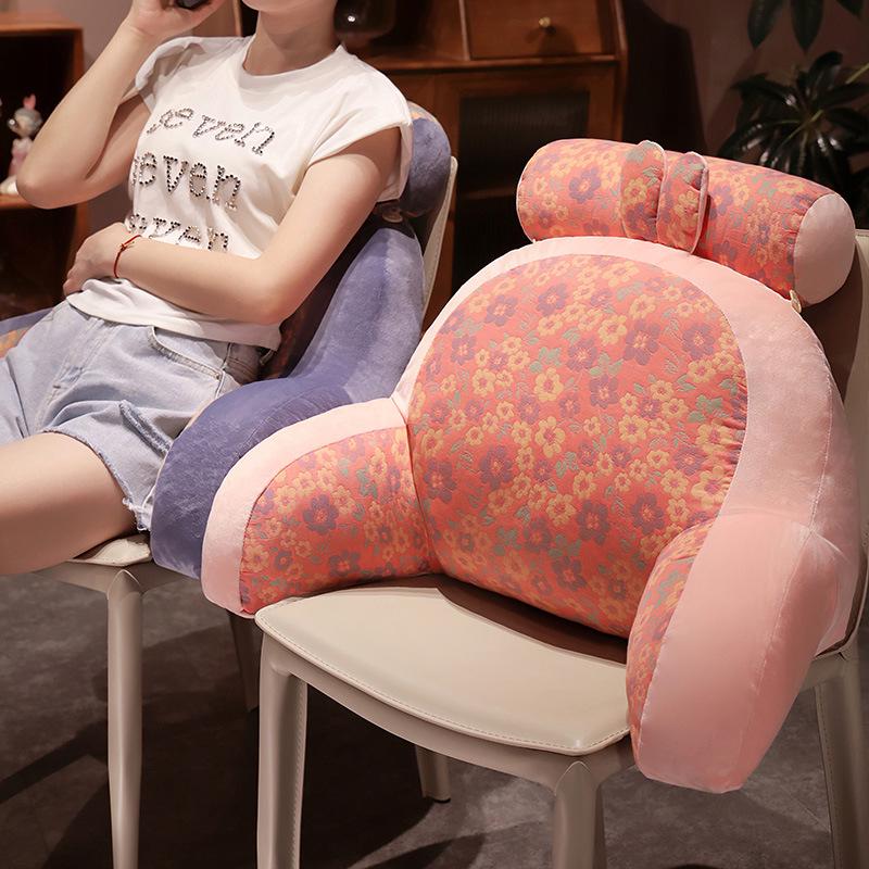 Three-Layer Gauze Lumbar Support Pillow for Chair, Sofa, and Bed 