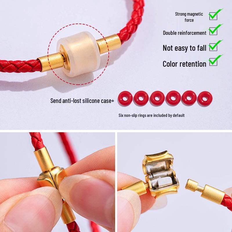 Benmingnian Red String Bead Bracelet - Versatile Leather Rope for Couples