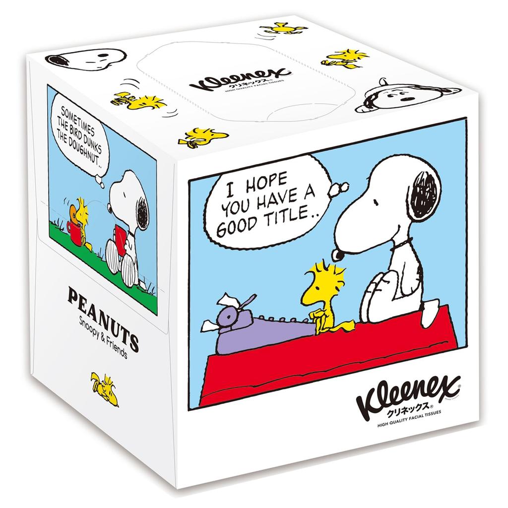 Kleenex Cube 160 Sheets Snoopy x 12 Boxes [Case Sale] Tissues, Shape, (80 Pairs),