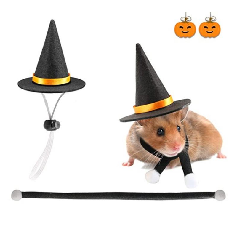 Haustier Filz Hexen Zauberer Hut Mit Elastischem Band Tragbarer Magischer Dekorationshut Für Halloween Partys