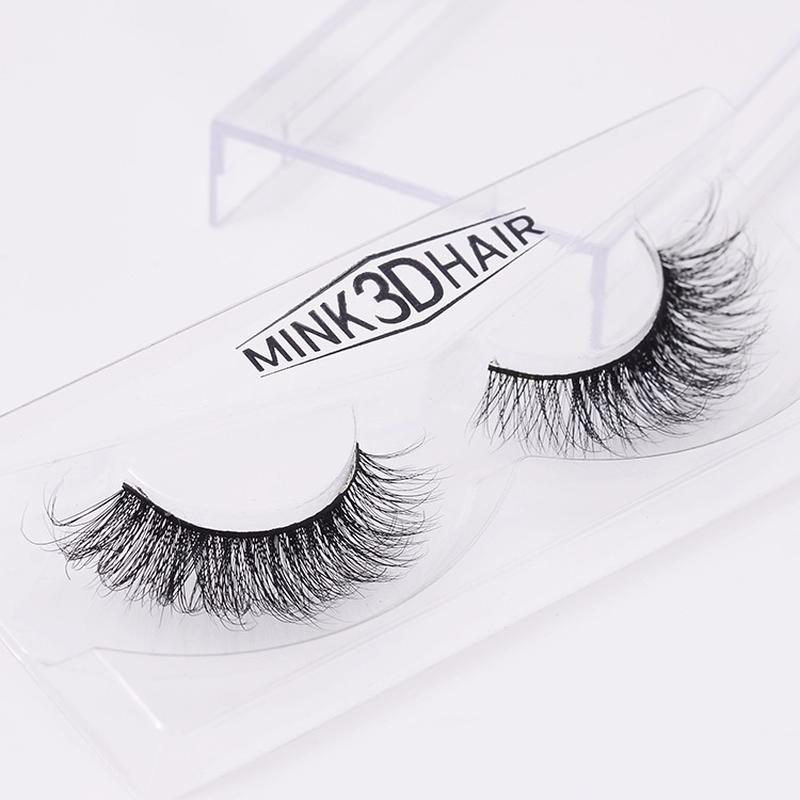 Natural Black Eyelashes 100% Real Mink Hair Strip False Eyelashes Handmade Crossing Mink Eye Lashes