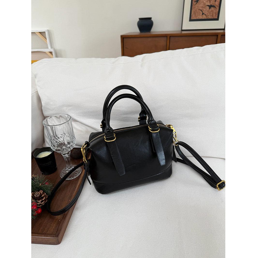 

Fashion Women PU Leather Handbags High Quality Ladies Shoulder Boston Bag Casual Female New Zipper Crossbody Bags for Women чорний