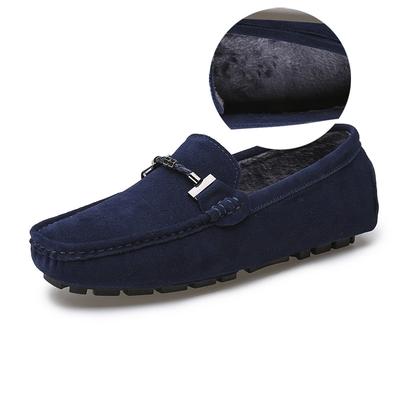 Mocasines De Hombre Winter Plush Men Shoes Warm Fur Flats Slip On Men Loafers Driving Casual Shoes Genuine Leather Luxury Loafer