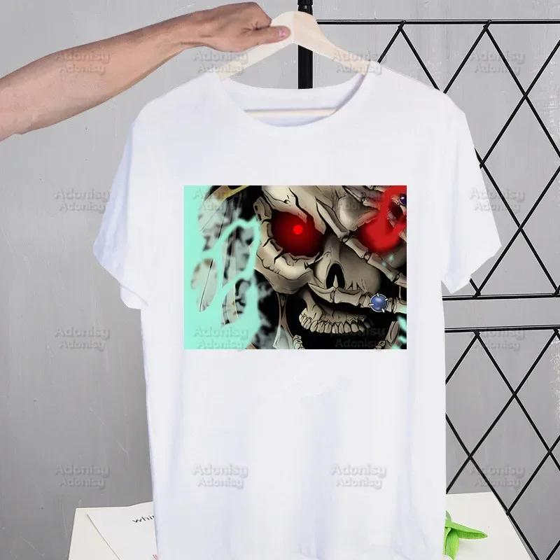 Overlord Anime Albedo T Shirts For Guys O-Neck Short Sleeve Ainz Ooal Gown Momonga T-shirt Regular Men Hip-Hop Tee Shirt