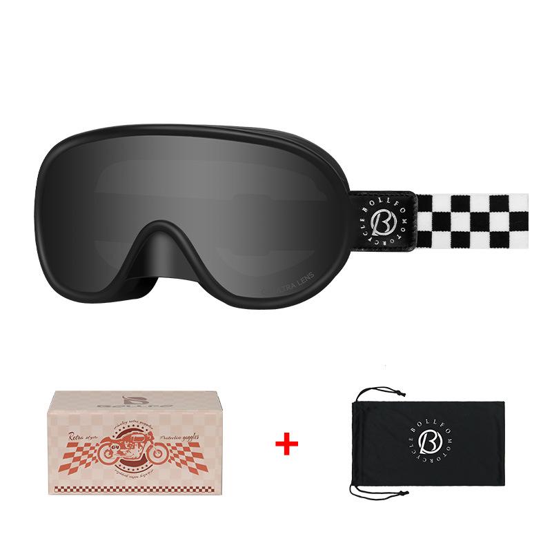 "Day-Night Dual-Use Retro Motorcycle Goggles: Color-Changing, Myopia-Compatible for Harley Helmets"