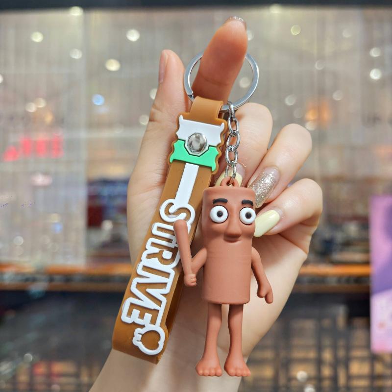 Cartoon Keychain Pendant, Wooden Stick Figure, Key Chain, Blind Box, Tide Play Pendant.