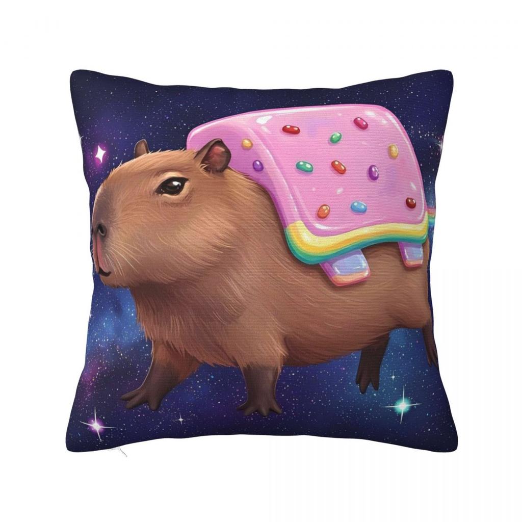 Cute Capybara Pillow Cover Kawaii Pillow Case For Office Car Home Decorative Cushion Cover Polyester Printed Pillowcases Gift