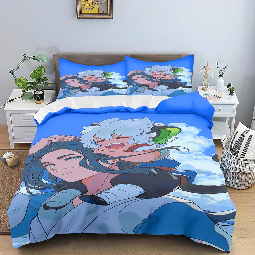 Luo Xiaohei Printed Polyester Children 3D Children'S King Size  Bedding Duvet Cover Set Cute Printed Cartoon Quilt Cover Home
