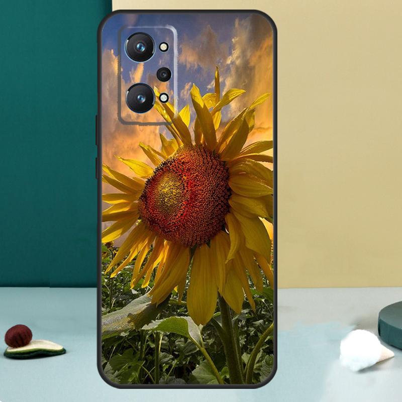 Beauty Yellow Sunflower For Realme 11 10 12 13 14 Pro Plus GT 7 6 5 Pro GT 6T C67 C61 C53 C51 C21Y C25S C75 C55 Case