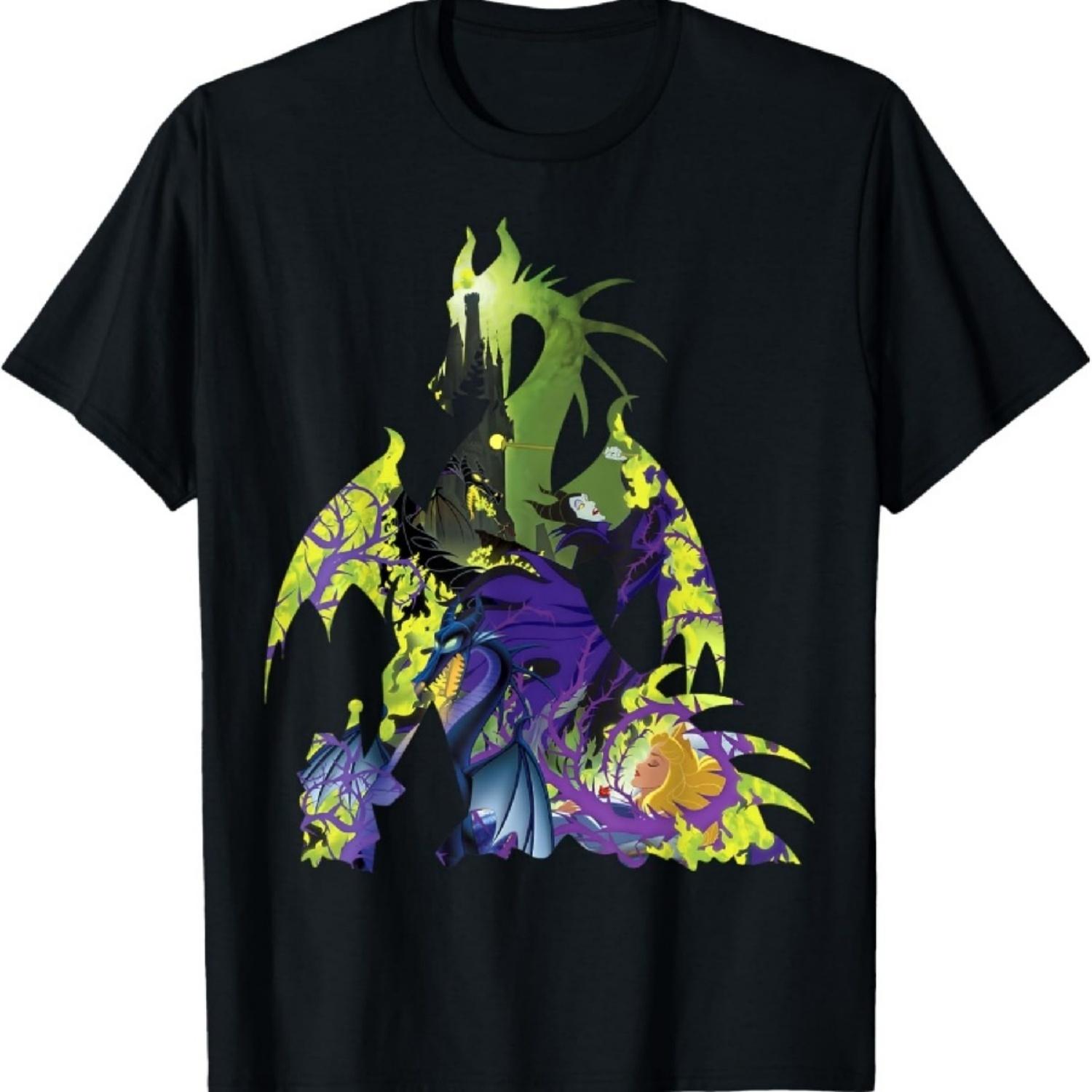 Дисней Спящая Красавица Малефисента Силуэт Дракона Футболка Футболка S
