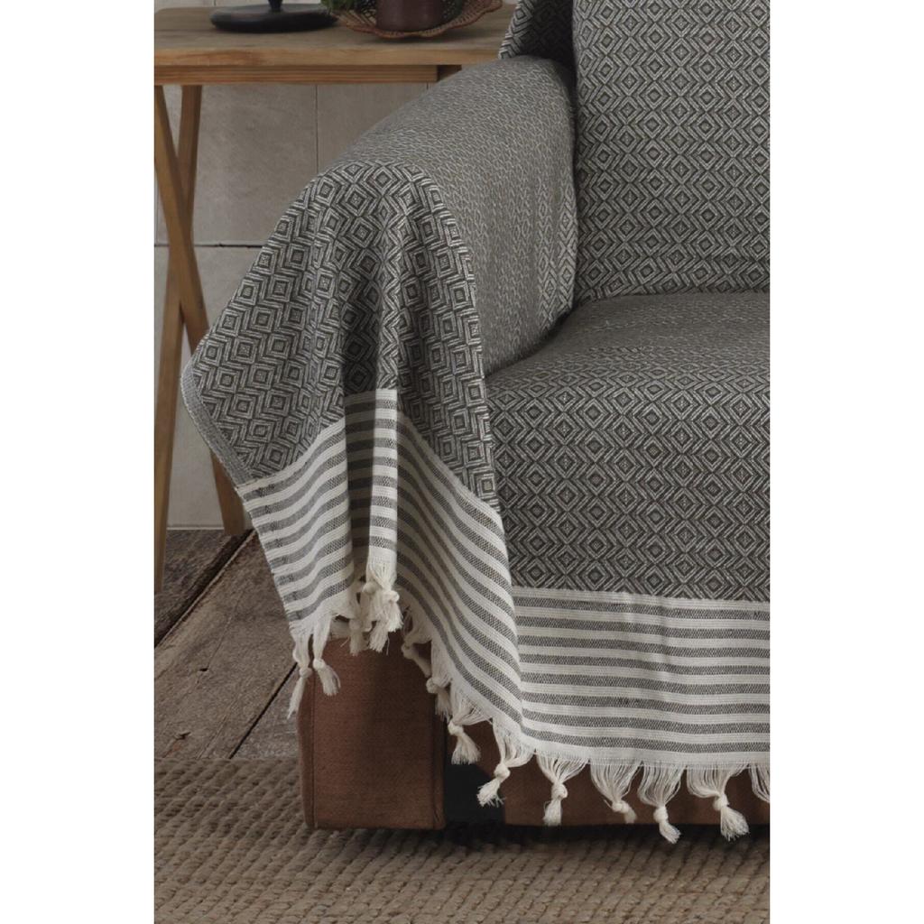 Organiczna tkanina Buldan pokrywająca beżowe ramiona Duży rozmiar 180 x 300 cm Fotel Sofa Sofa Narzuta bawełniana