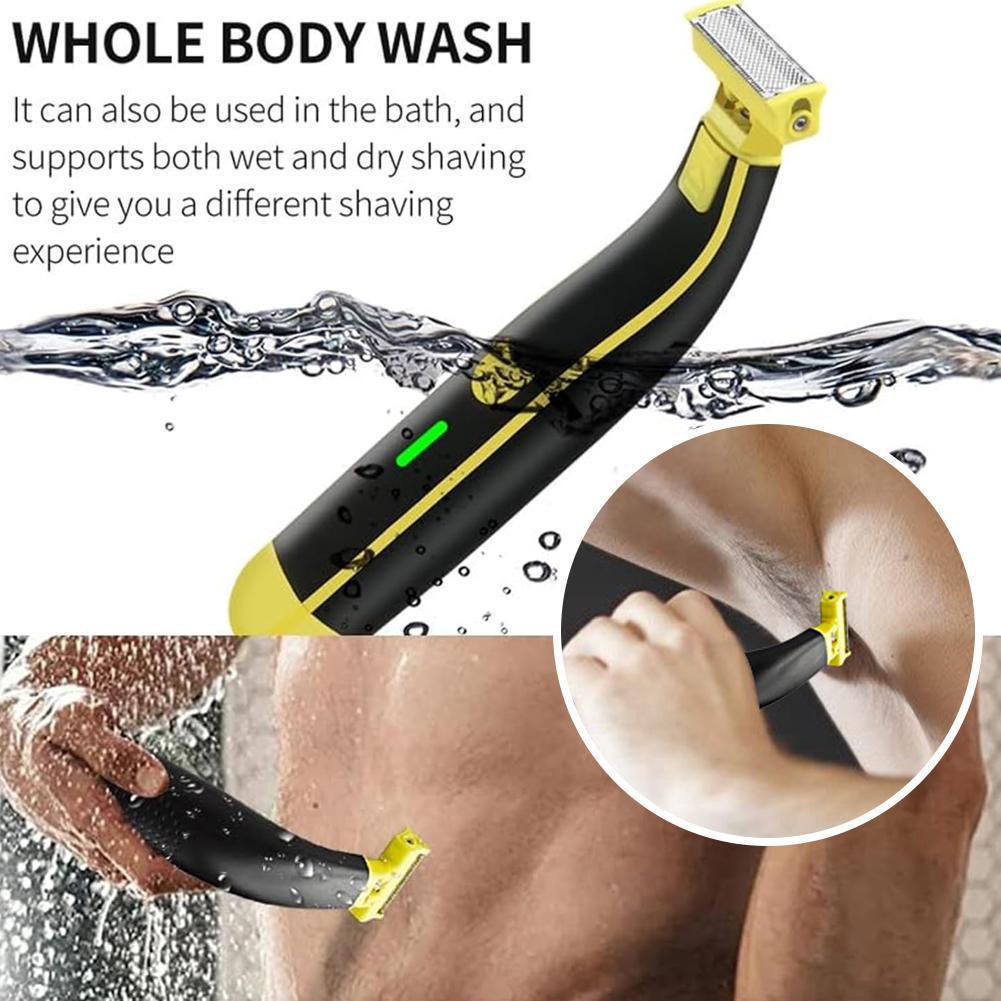 USB Rechargeable Men's Wet/Dry Electric Body Shaver - Full Body Washable