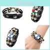 Israeli Palestinian Leather Bracelet European And American Punk Style Multilayered Beaded Bracelet