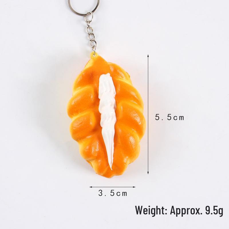 Mini Bread Keychain: Croissant & Pineapple Bun Squeeze Toy
