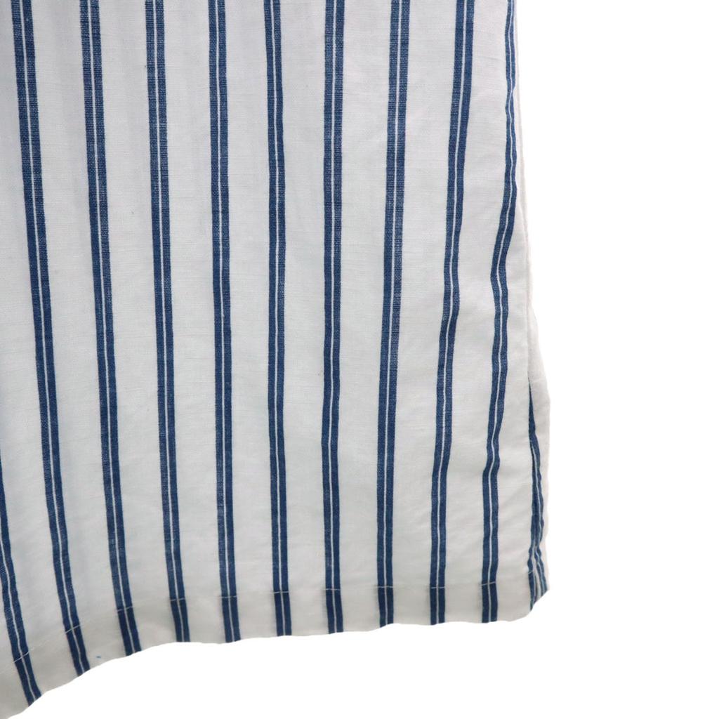 Zara Linen Blend Stripe Long Sleeve Skipper Long Shirt Dress XXL Women Used