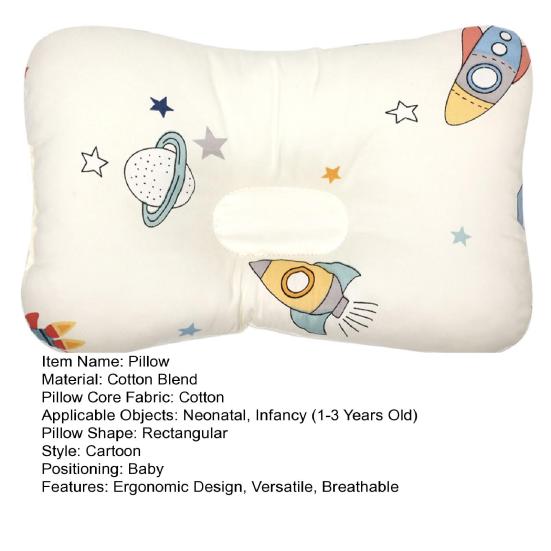 Weiche Babykissen Atmungsaktives Säuglingskissen Cartoon-Druck Baby-Schlafkopfstütze Baby-Stillkissen für besseren Schlaf