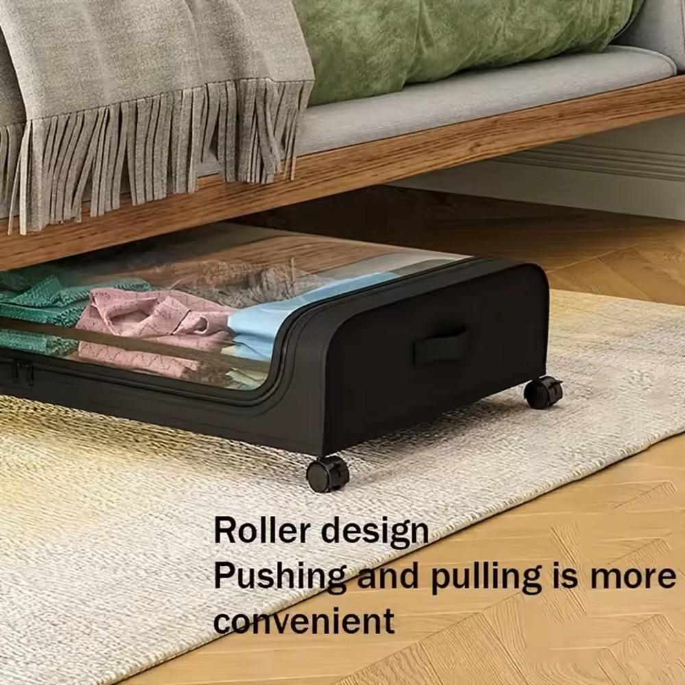 Large Capacity Underbed Storage Box Bed Bottom Shelf with Wheels Quilts Clothing Shoes Storage Multifunctional Storage Box