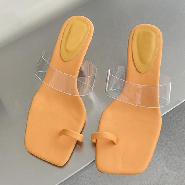 Liyke Fashion Green Women Beach Flip Flops Slipper Thin Low Heels Gladiator Sandals Summer Narrow Band Transparent Shoes Slides