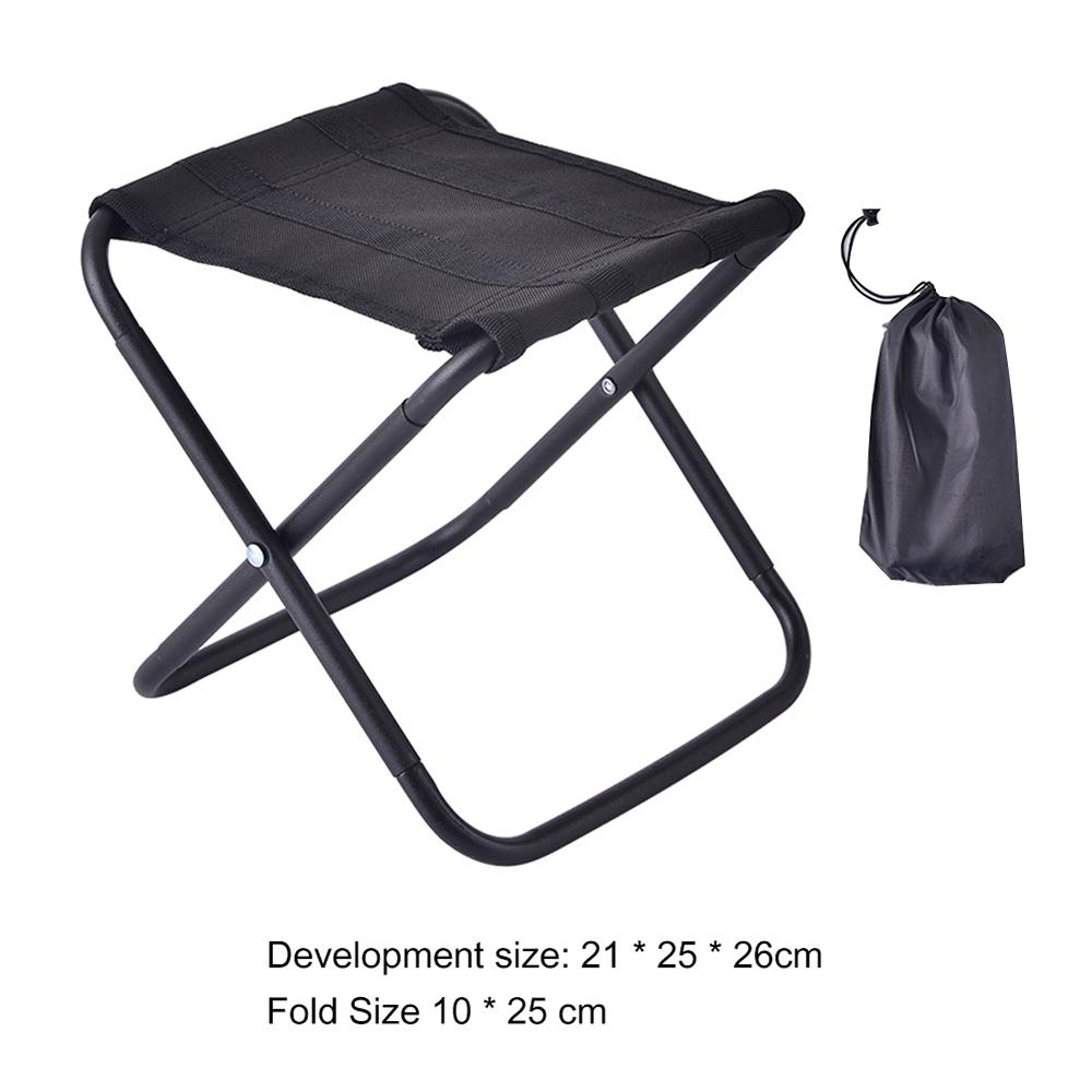 Outdoor Folding Stool Stainless Steel Portable Folding Picnic Camping Stool MIni Storage Fishing Chair Ultralight Furniture